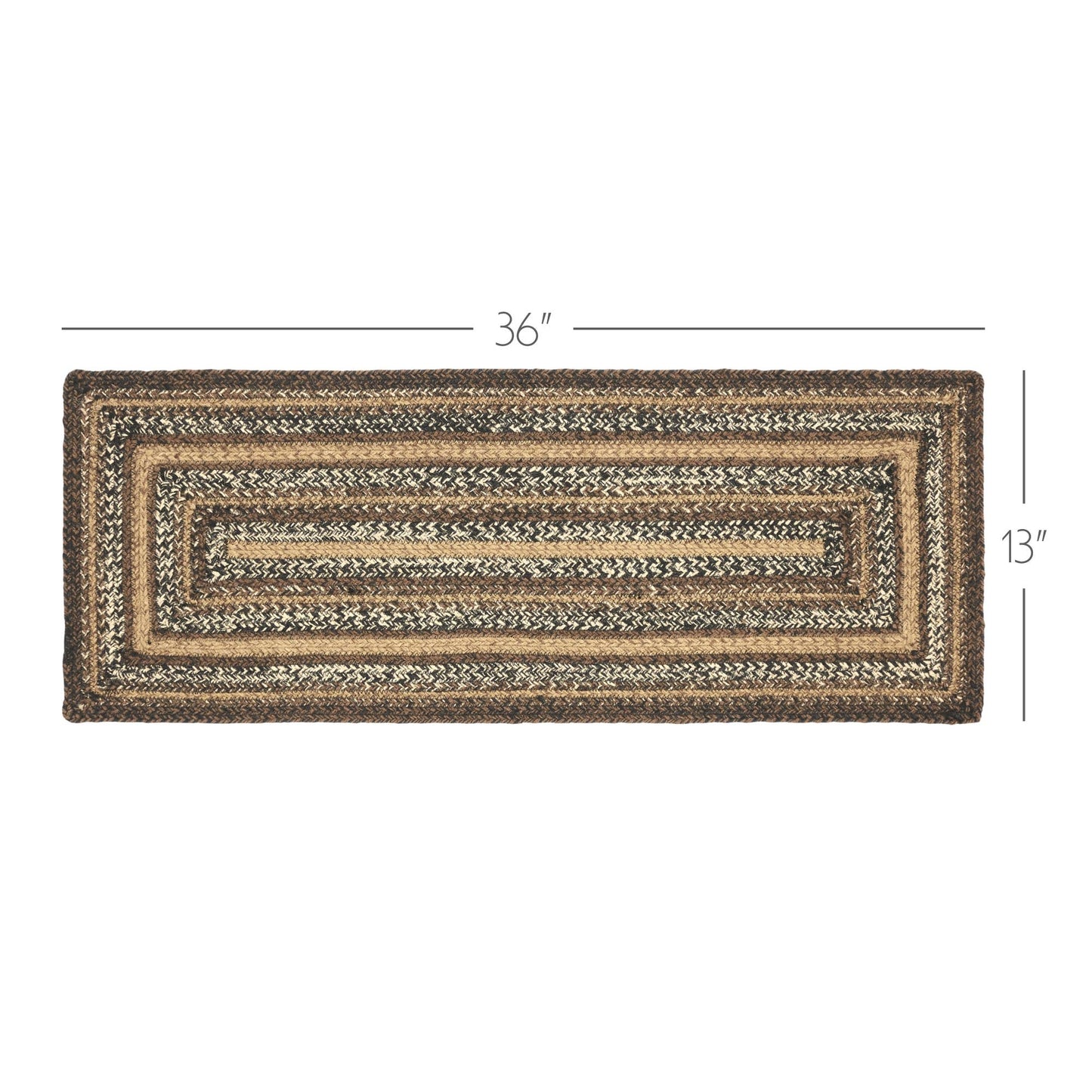 Espresso Jute Rect Runner 13x36