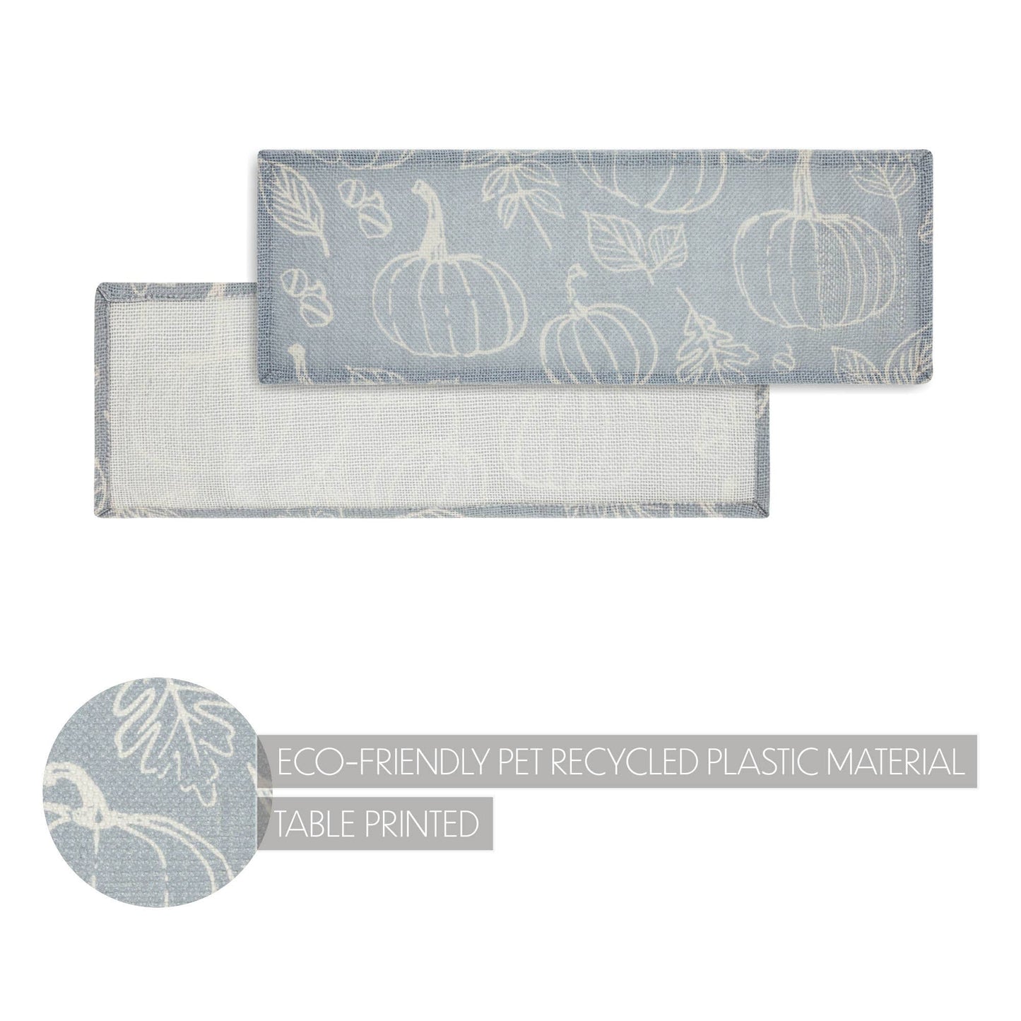 Grey Pumpkin Silhouette Fall Table Runner 8x24 Autumn Harvest Decorative Dining & Coffee Table Accent