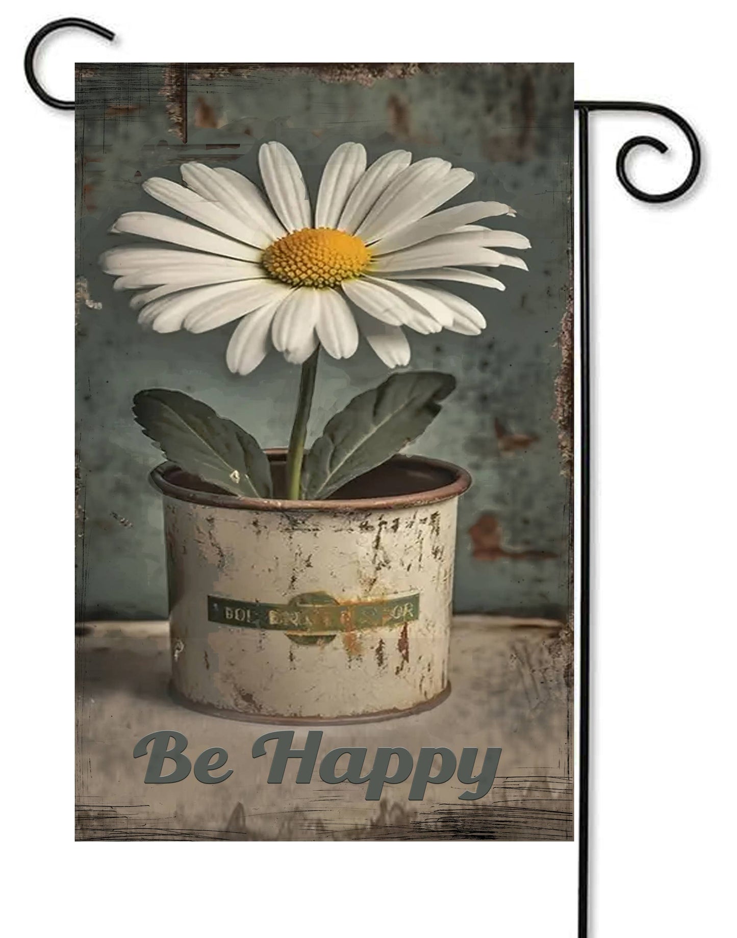 Daisy in Old Pot Garden Flag #G2620: Garden 12x18