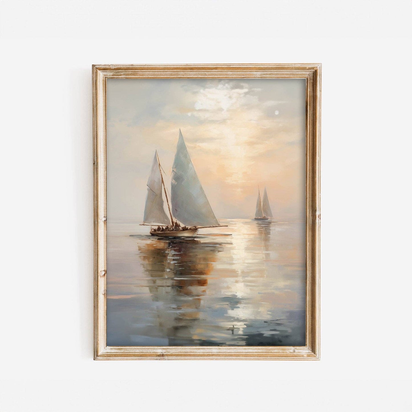 Cape Ann Sailboats At Sunset Art Print: 8x10