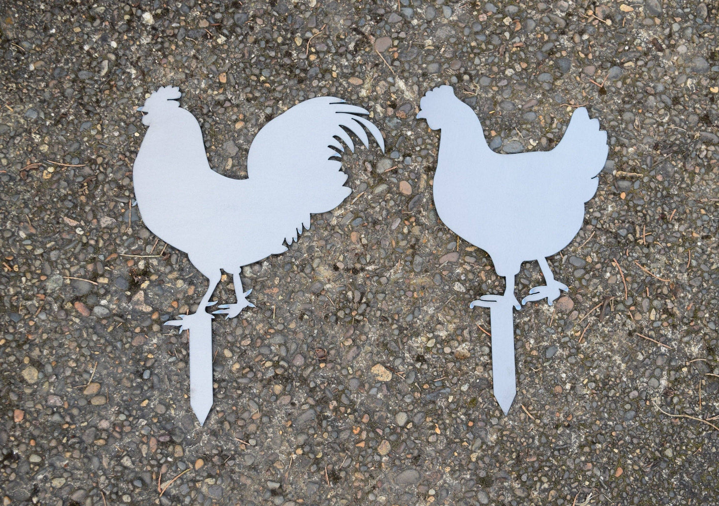 Steel Chicken Yard Stakes: Hen #1