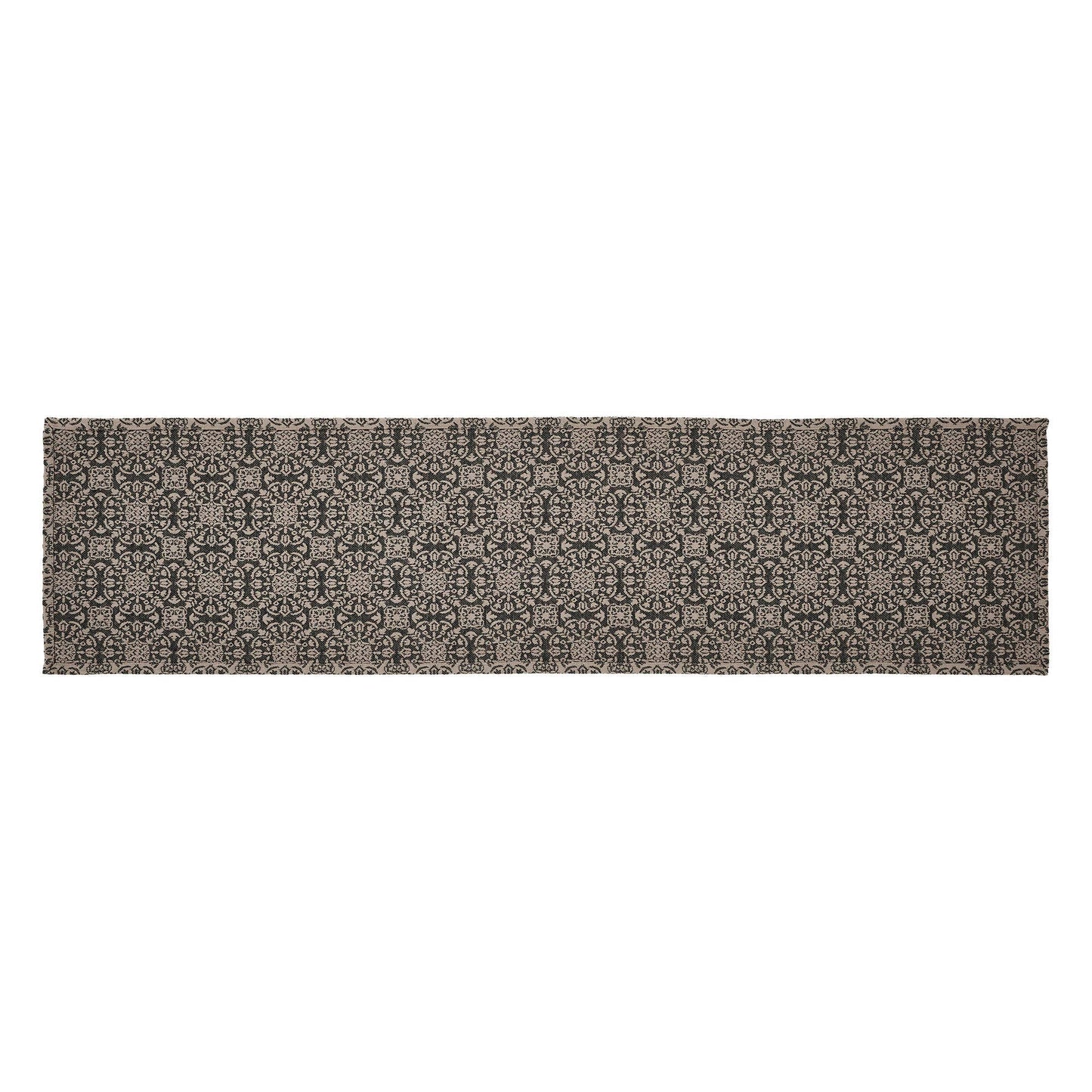 Custom House Black Tan Jacquard Runner 12x48
