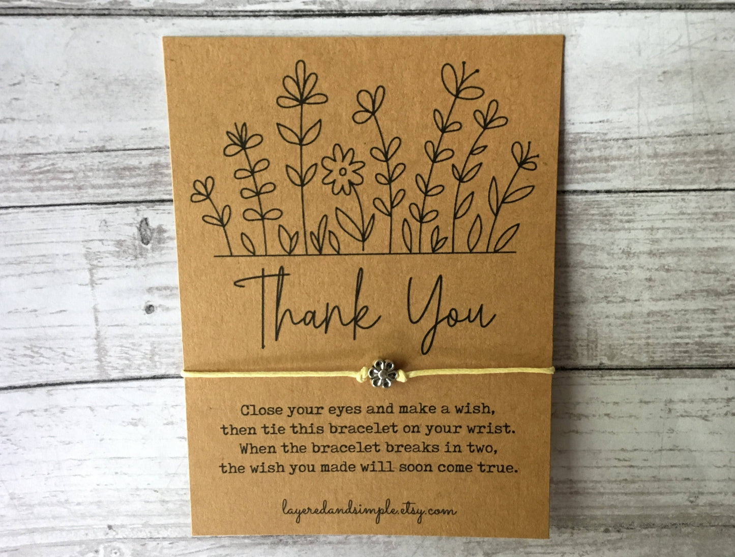 Thank You Gifts Wildflowers Wish Bracelet: Purple