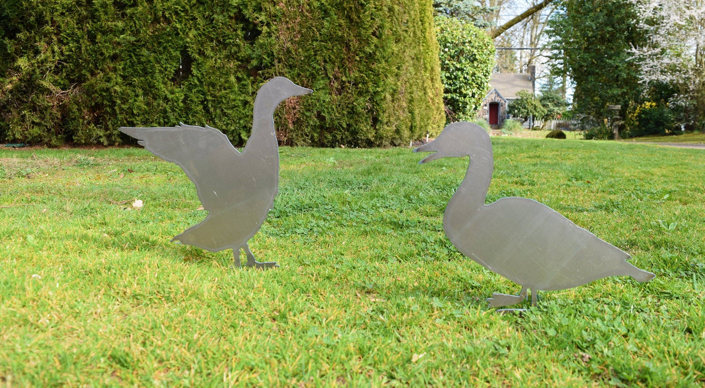 Steel Duck Yard & Garden Stakes: Duck #1
