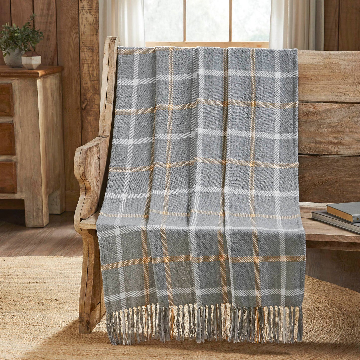 Harvest Blessings Autumn Farmhouse Plaid Throw Blanket 50x60 Rustic Fall Cozy Decorative Sofa Accent