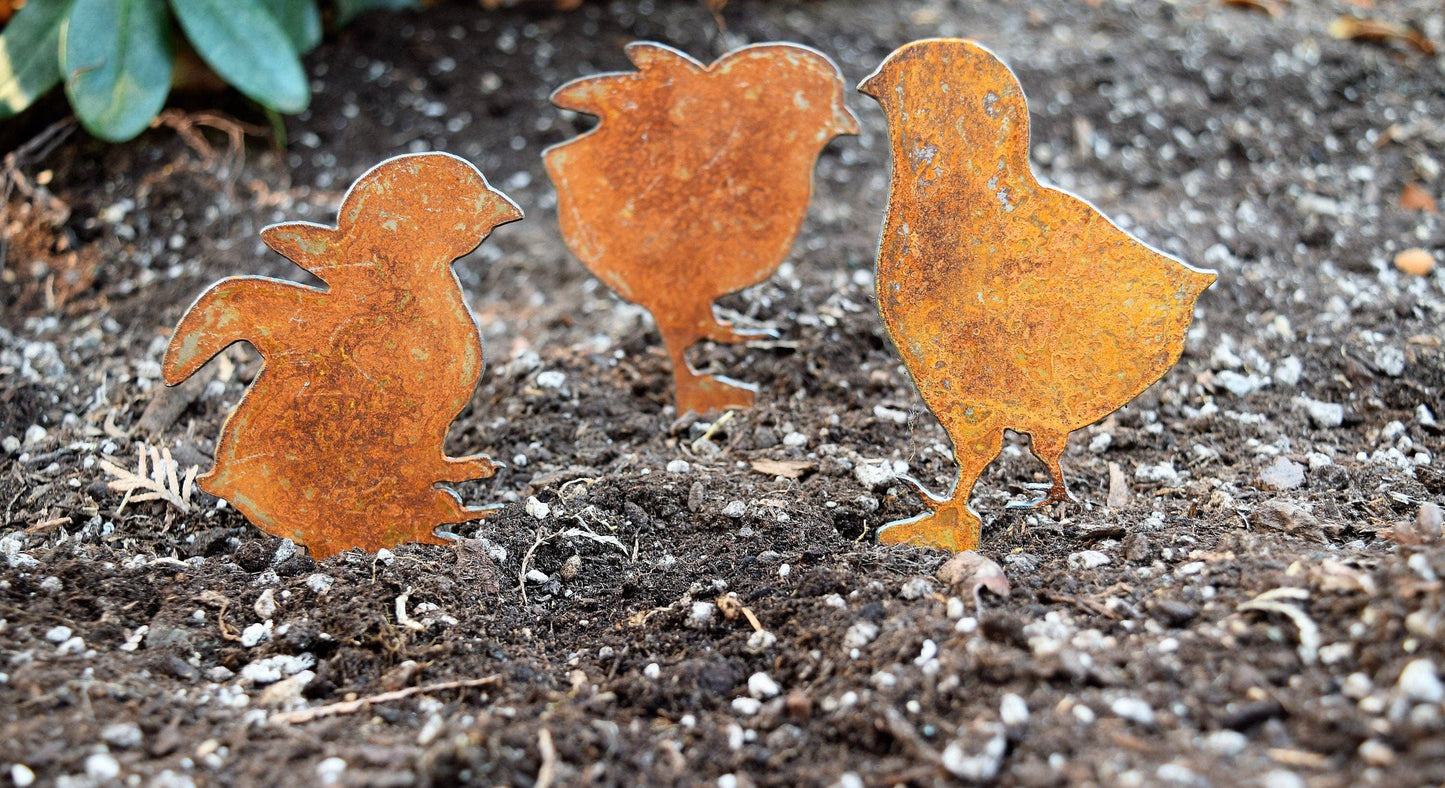 Steel Chicken Yard Stakes: Hen #1