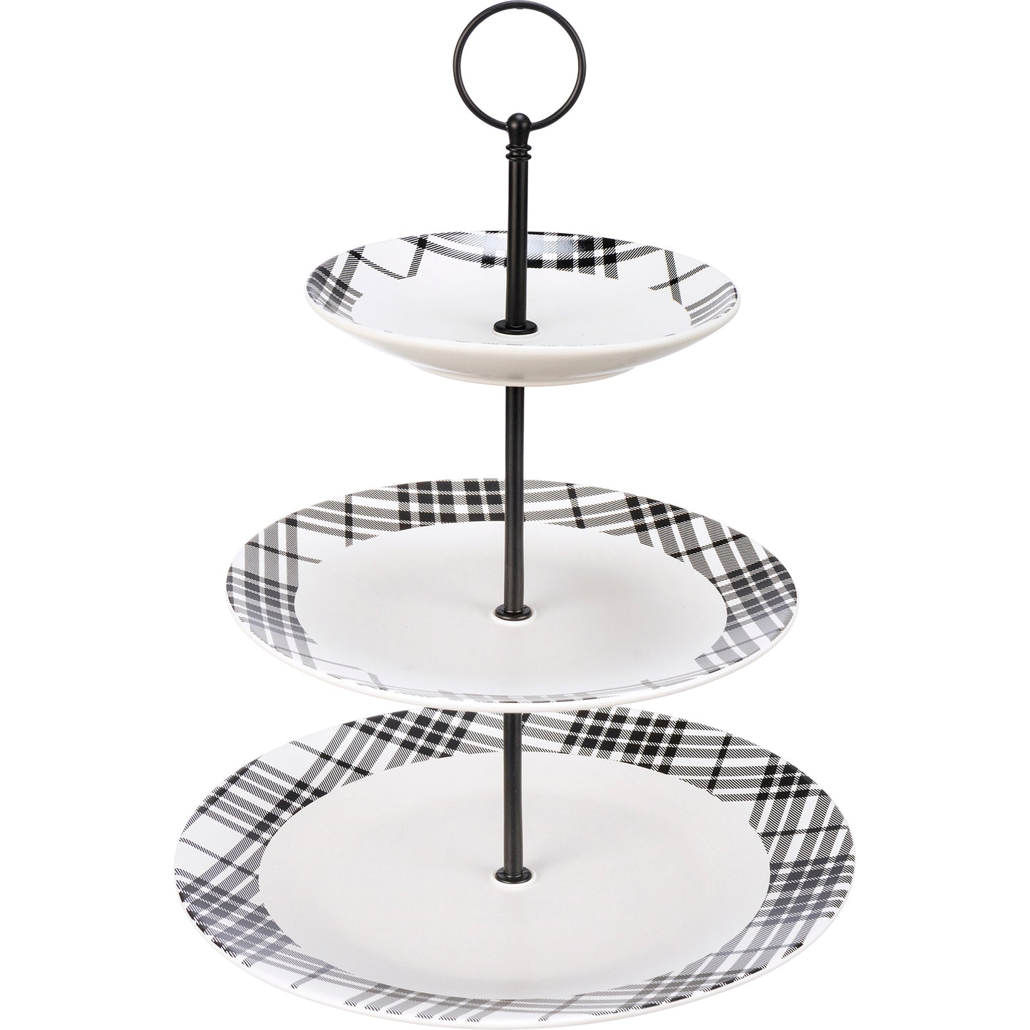Tray - Three Tier Plaid