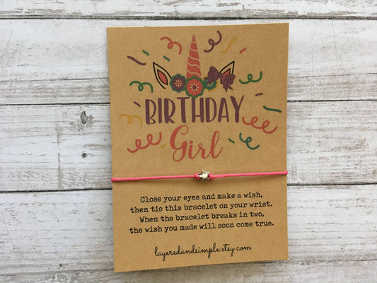 Birthday Girl Unicorn Wish Bracelet: White