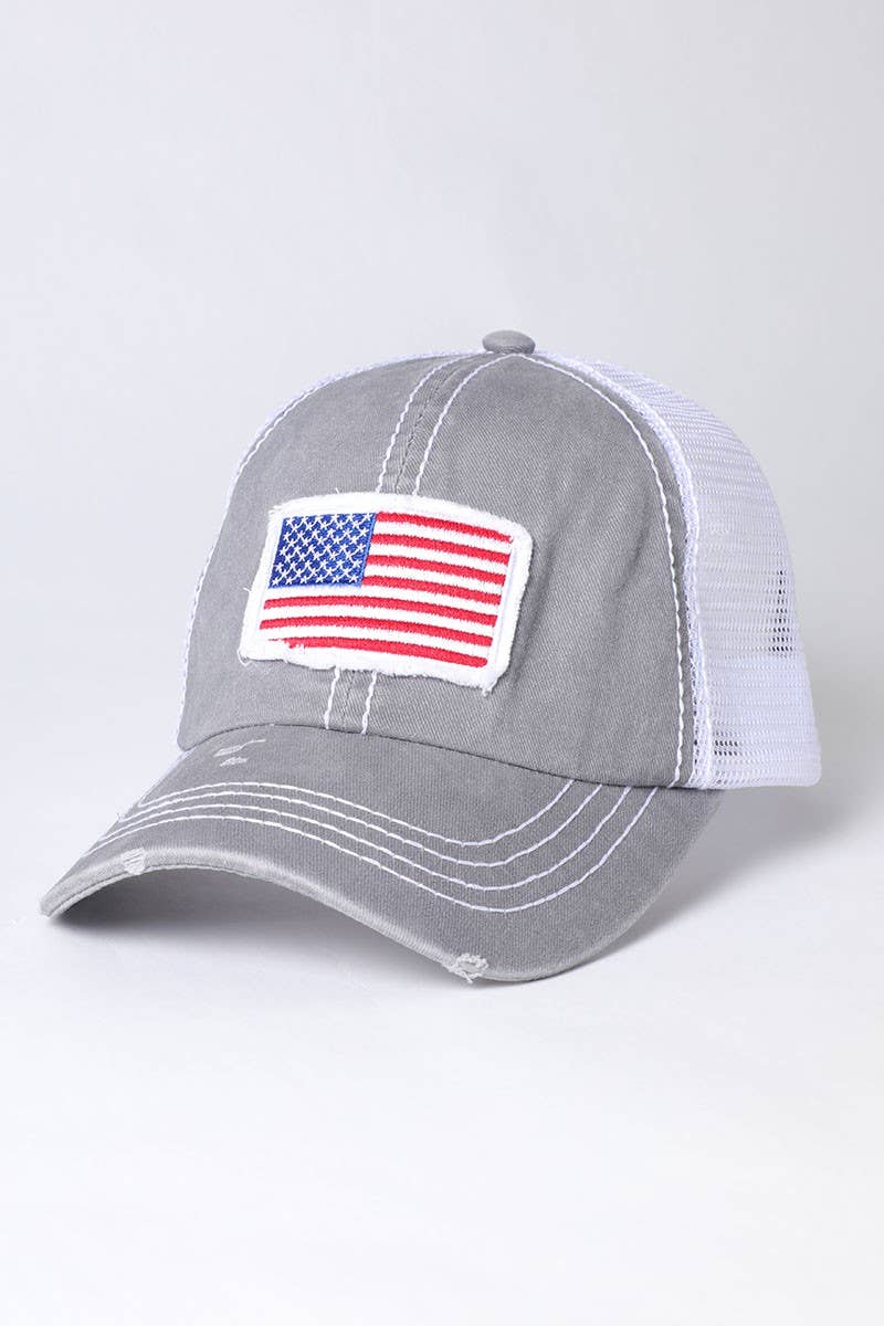 America USA Flag Mesh Snapback Baseball Cap: NAVY / One Size