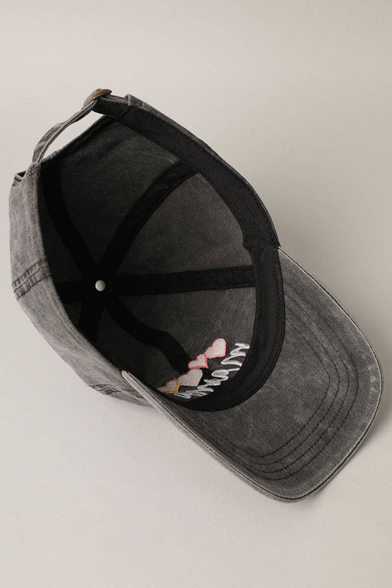 Mama with Heart Embroidery Baseball Dad Hat Cap: GREY / One Size