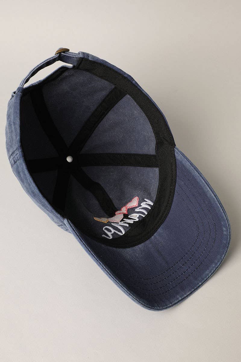 Mama with Heart Embroidery Baseball Dad Hat Cap: GREY / One Size