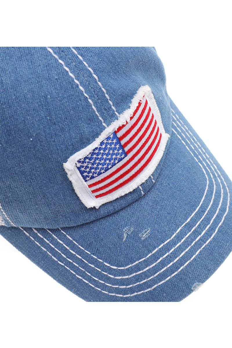 America USA Flag Mesh Snapback Baseball Cap: NAVY / One Size