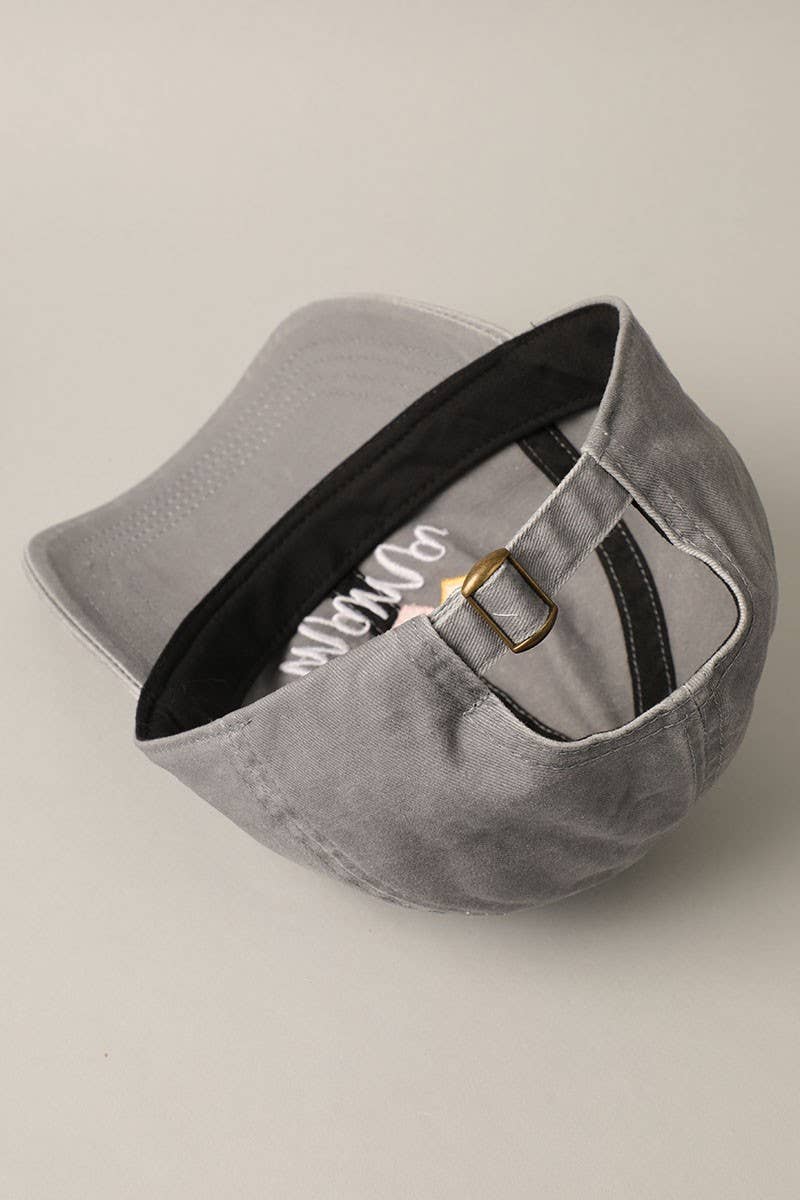 Mama with Heart Embroidery Baseball Dad Hat Cap: GREY / One Size