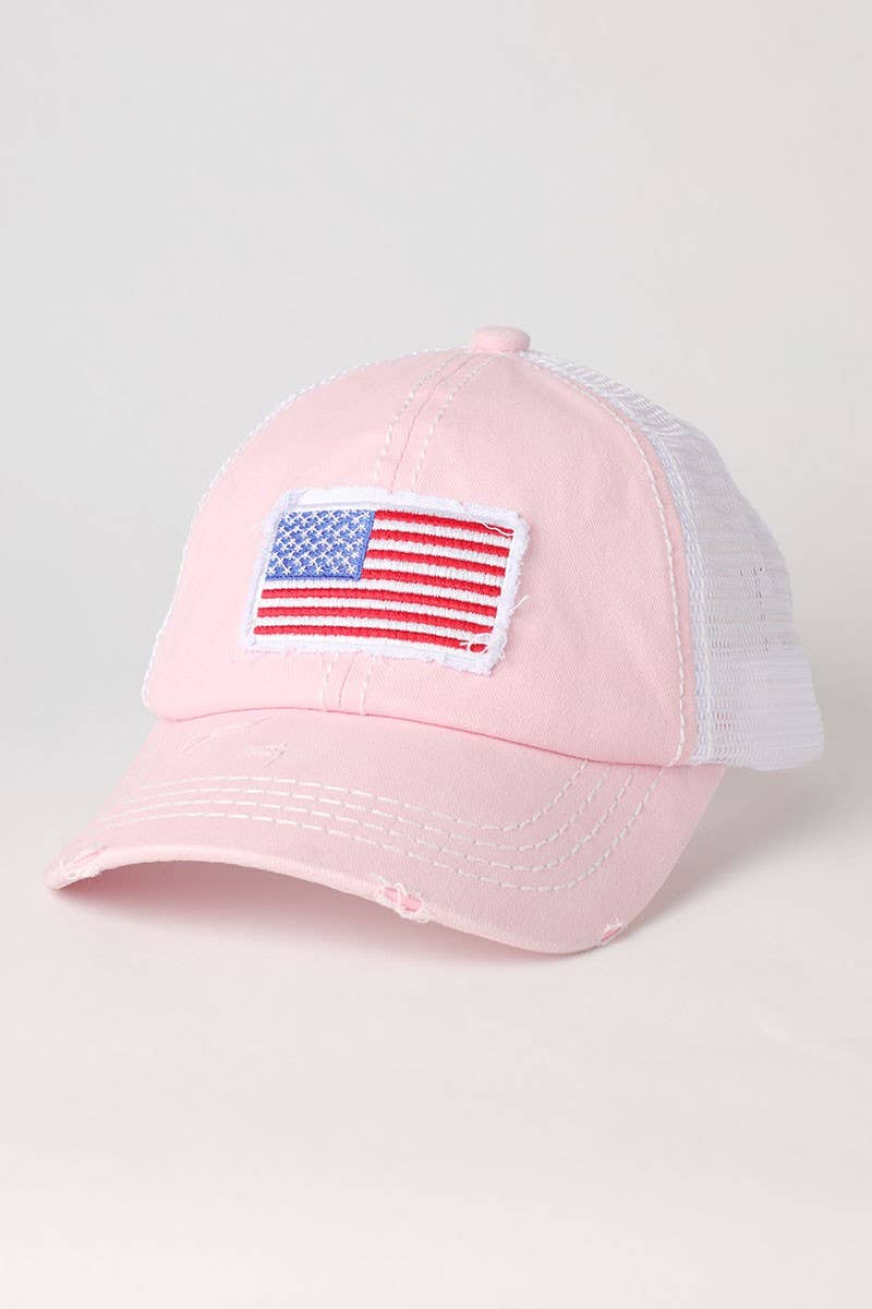 America USA Flag Mesh Snapback Baseball Cap: NAVY / One Size