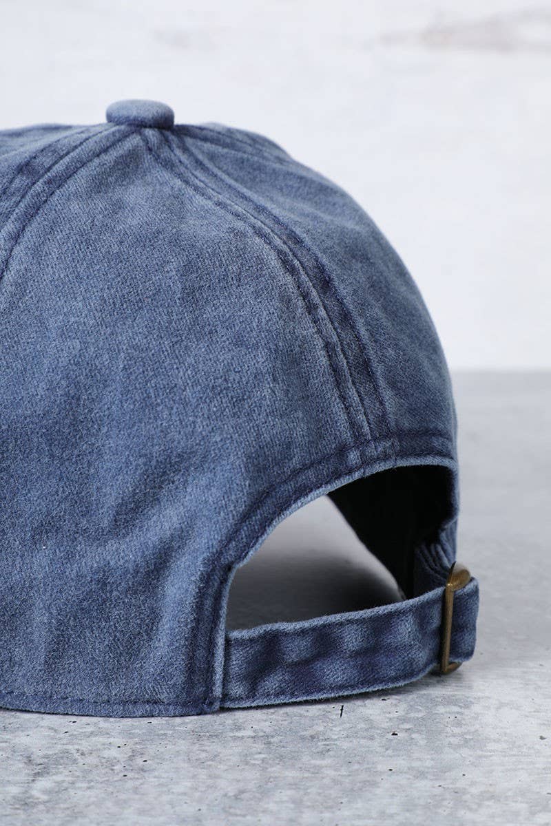 Mama Bear Embroidery Washed Cotton Baseball Cap: DENIM BLUE / One Size