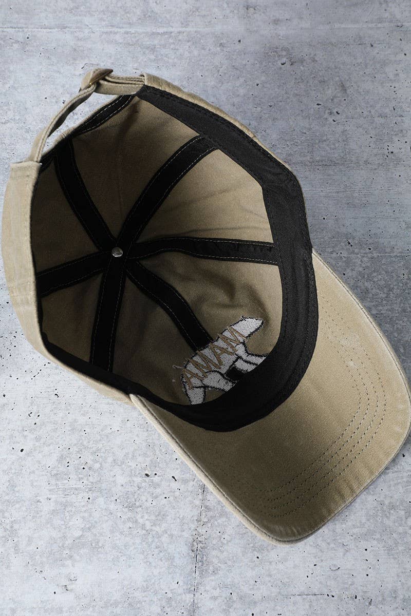 Mama Bear Embroidery Washed Cotton Baseball Cap: DENIM BLUE / One Size