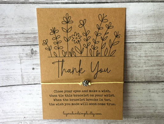 Thank You Gifts Wildflowers Wish Bracelet: Purple