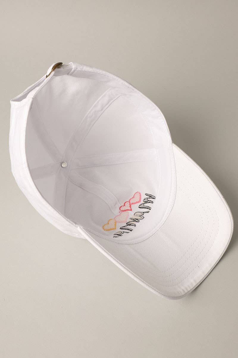 Mama with Heart Embroidery Baseball Dad Hat Cap: GREY / One Size