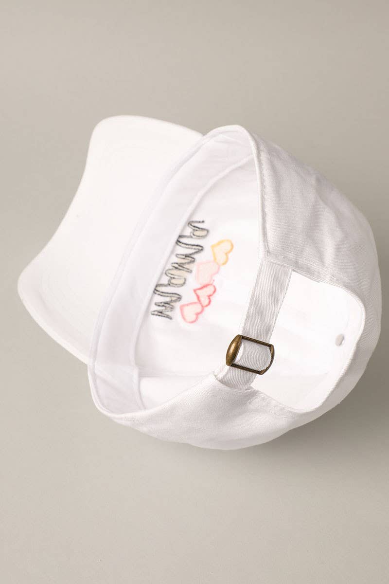Mama with Heart Embroidery Baseball Dad Hat Cap: GREY / One Size