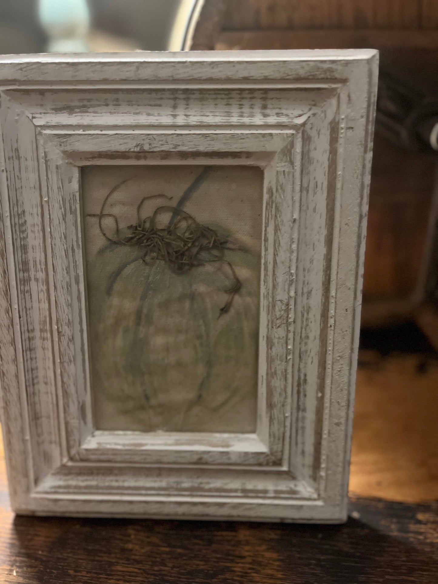 Framed Hand Painted Pumpkin