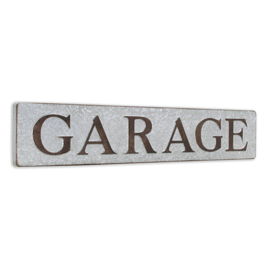 Galvanized Metal Wall Sign - Garage
