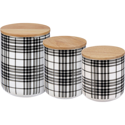 Canister Set - Black Plaid