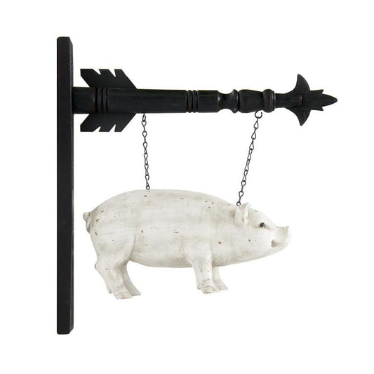 White Resin Pig Wall Hanging - Arrow Replacement
