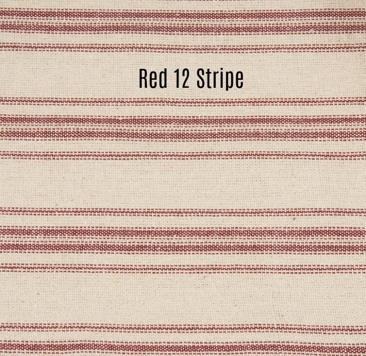 Farmhouse Table Runner - 13x54 - Red Twelve Stripe