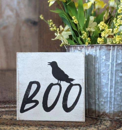 Primitive/Rustic Boo Halloween Shelf Sitter