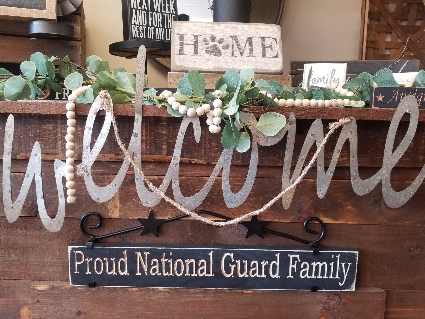 Galvanized "Welcome" Sign