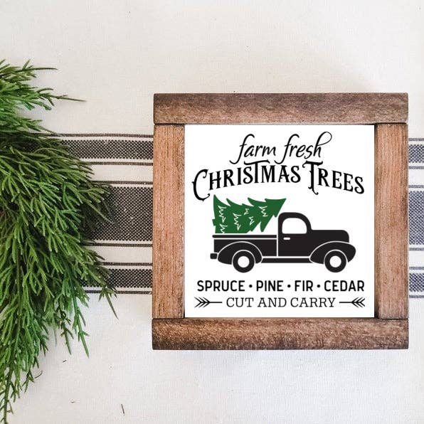 Farm Fresh Christmas Trees Wood Sign Farmhouse Decor