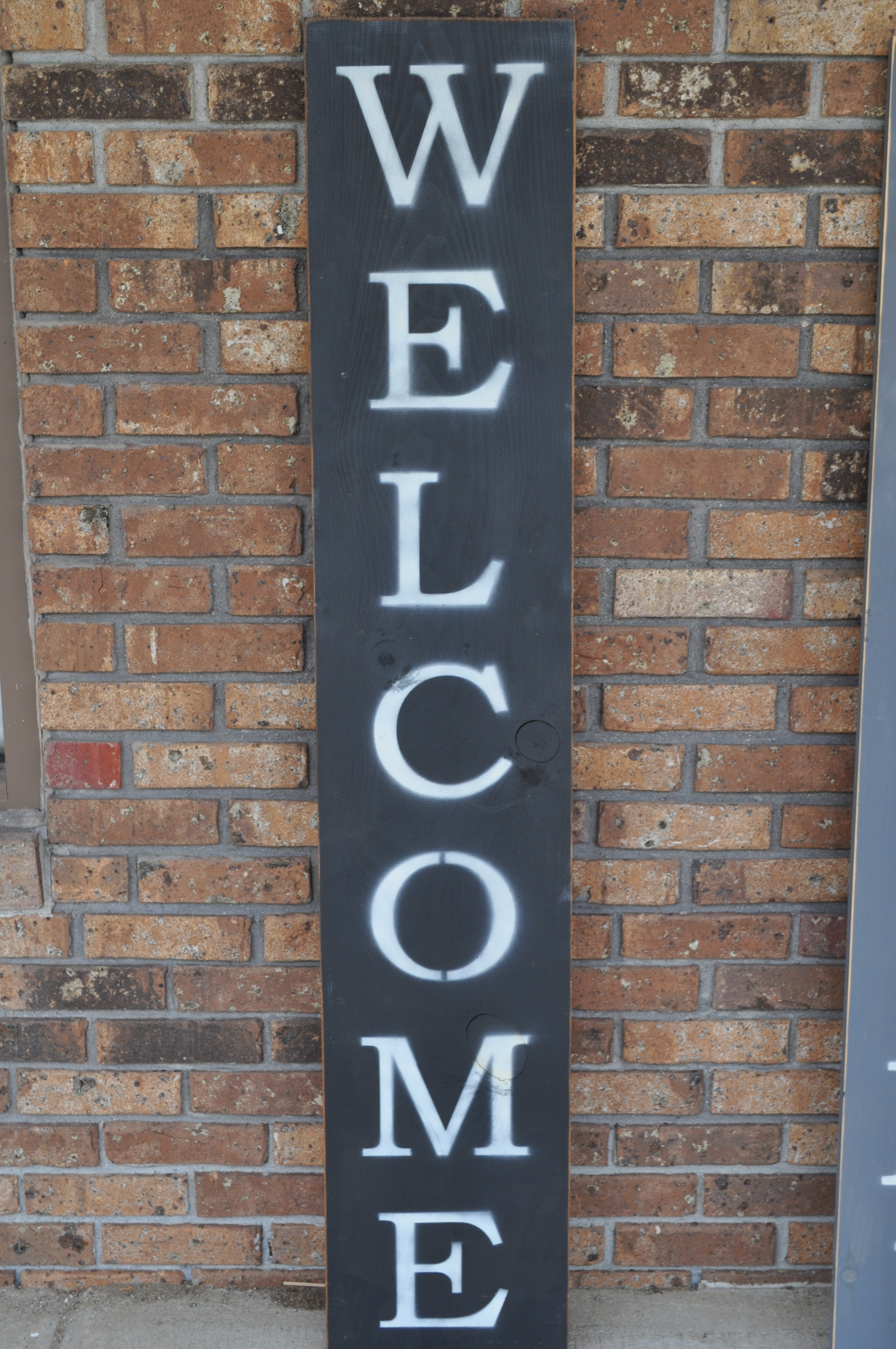 Black Welcome Sign With White Letters Country Farmhouse Deck or Porch