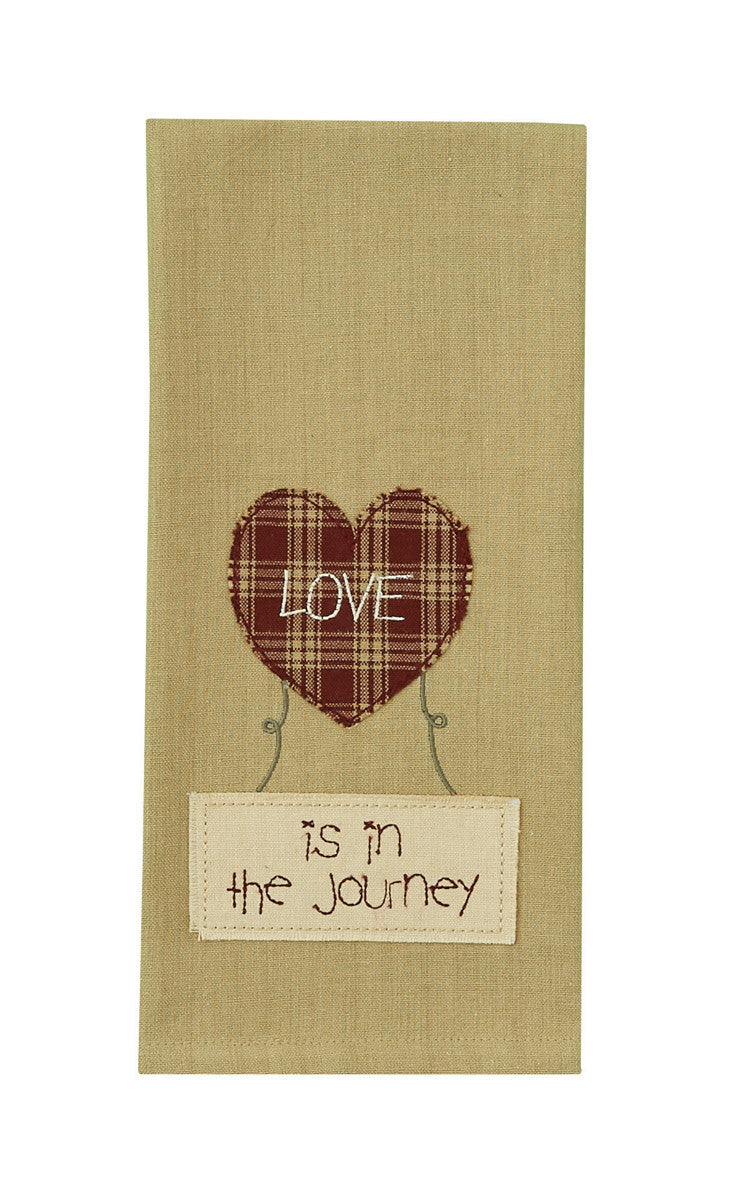 LOVE IS THE JOURNEY EMBROIDERED DISHTOWEL