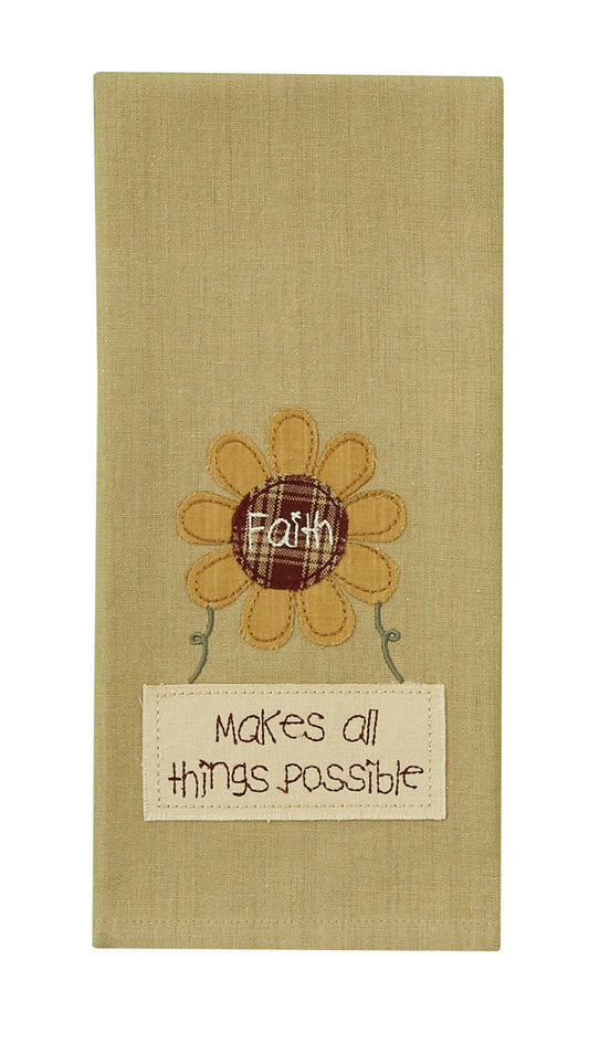 FAITH MAKES ALL EMBROIDERED DISHTOWEL