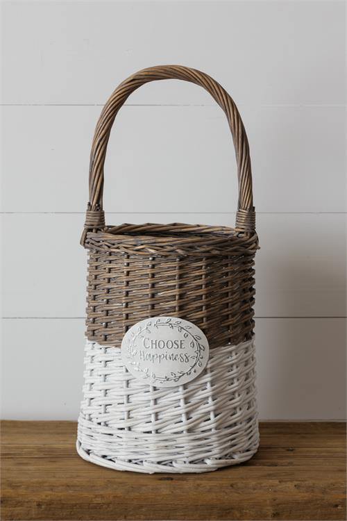 Basket - Choose Happiness, Round - G's Country Barn