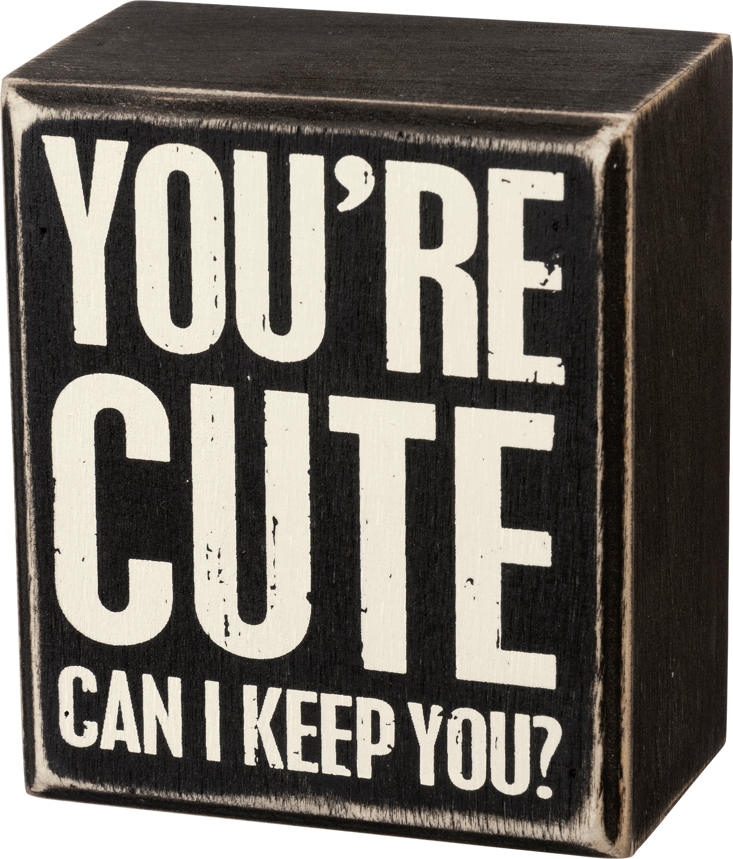 Box Sign - You're Cute Can I Keep You