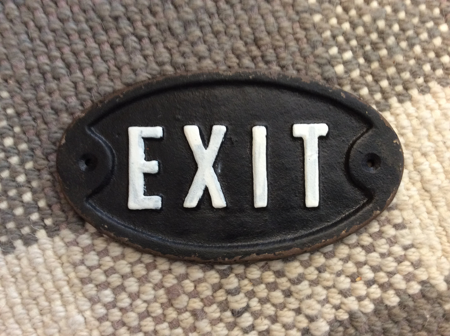 Cast Iron Exit Plaque