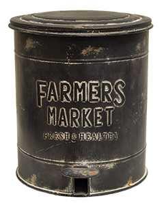 Farmers Market Metal Trash Bin - G's Country Barn