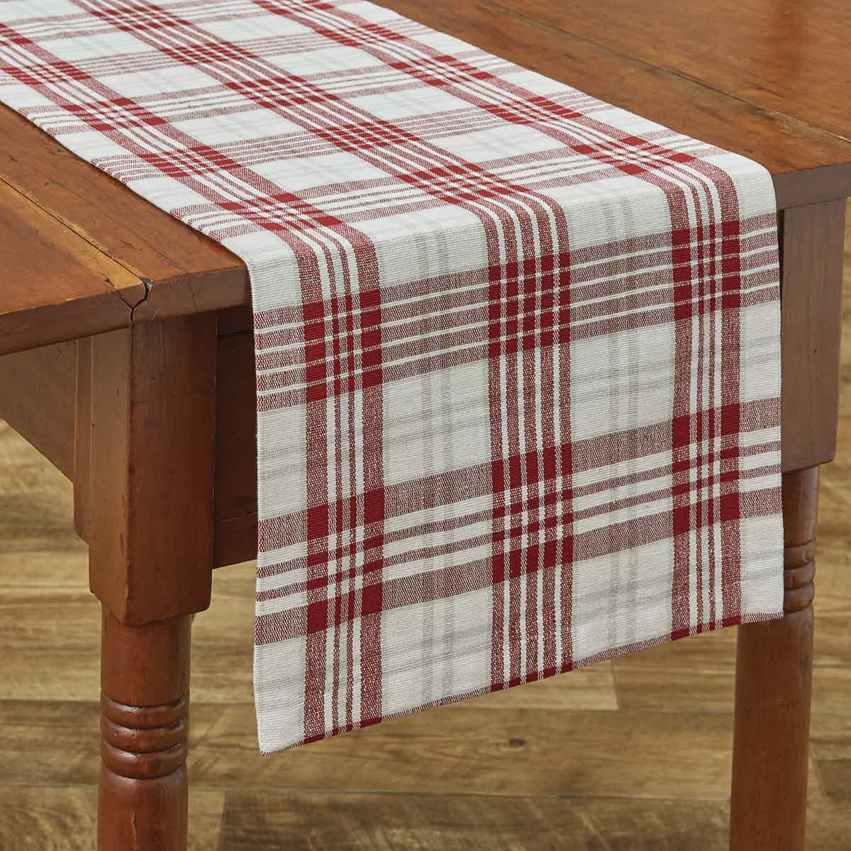 Peppermint Plaid Table Runner - 13" x 36"