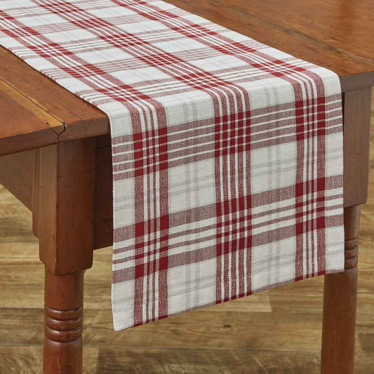 Peppermint Plaid Table Runner - 13" x 36"