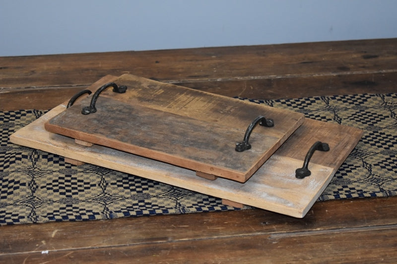 TRAY WITH IRON HANDLES SET OF 2