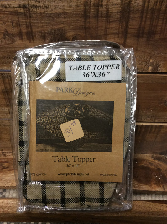 Table Topper 36" x 36" Stoneboro Check - Gs Country Barn