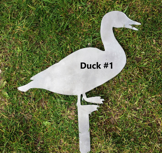 Steel Duck Yard & Garden Stakes: Duck #1