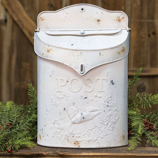 White Antique Post Box With Rustic Look