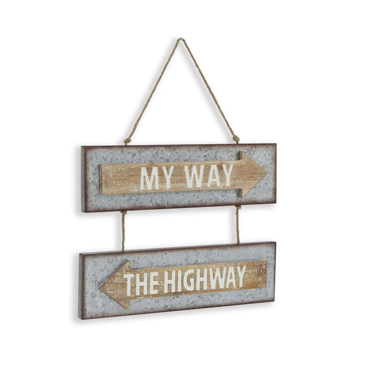 Wood and Metal - My Way - The Highway Wall Sign