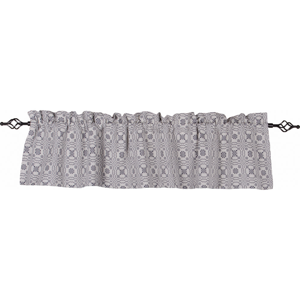 Lover's Knot Jacquard Valance Cream - Indigo